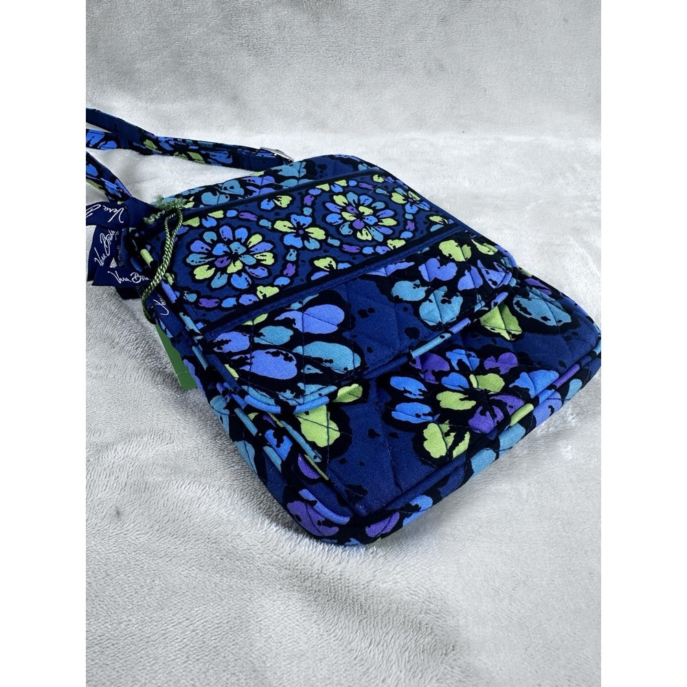 NWT Vera Bradley Mini Hipster Crossbody Indigo Pop Floral Quilted Cotton Purse